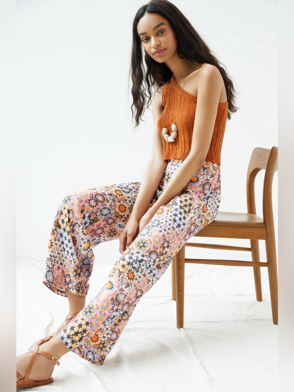 Anthropologie Geometric Kaleidoscope Wide Leg Straight Pants NWOT - Size 6